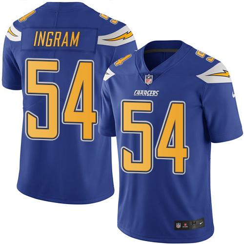 Chargers #54 Melvin Ingram Electric Blue Stitched Limited Rush Nike Jersey - Zenithce