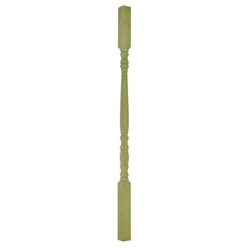 Stair Parts 1-1/4 in. 5015 Primed Pin Top Wood Baluster for Stair Remodel - Zenithce