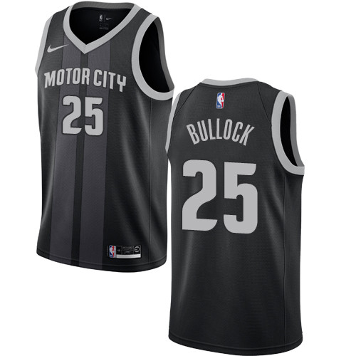 Pistons #25 Reggie Bullock Black Swingman City Edition Jersey - Zenithce