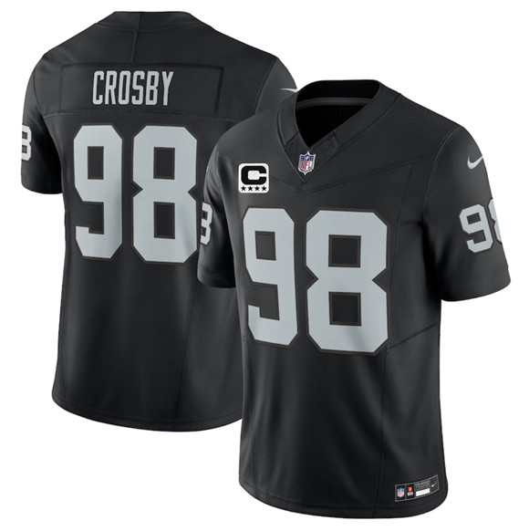 Las Vegas Raiders #98 Maxx Crosby Black 2025 F.U.S.E. With 4-Star C Patch Vapor Limited Stitched Jersey - Zenithce