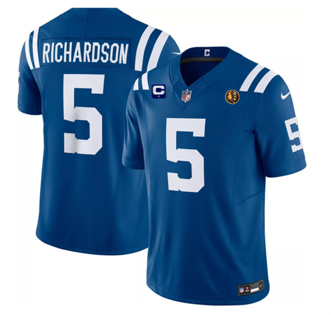 Indianapolis Colts #5 Anthony Richardson Blue 2023 F.U.S.E. 1-Star C Patch And With John Madden Patch Vapor Limited Stitched Jersey - Zenithce