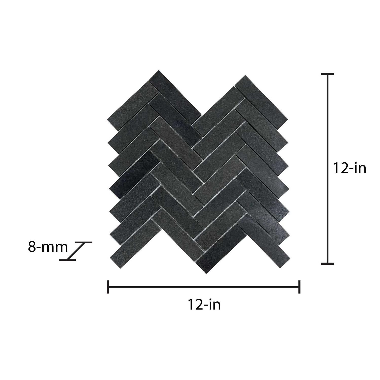 GBI Tile & Stone Inc. Gemstone Black 12-in x 12-in Glossy Glass Brick Subway Wall Tile GL05X2BLGEM - Zenithce