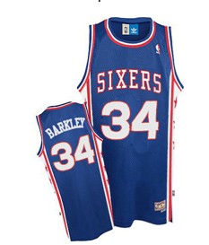 Philadelphia 76ers #34 Charles Barkley Blue Swingman Throwback Jersey - Zenithce