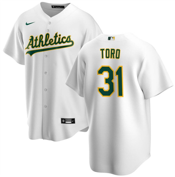 Oakland Athletics #31 Abraham Toro White Cool Base Stitched Jersey - Zenithce