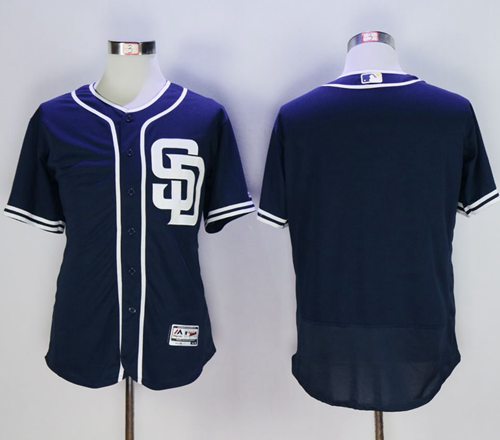 Padres Blank Navy Blue Flexbase Authentic Collection Stitched Jersey - Zenithce
