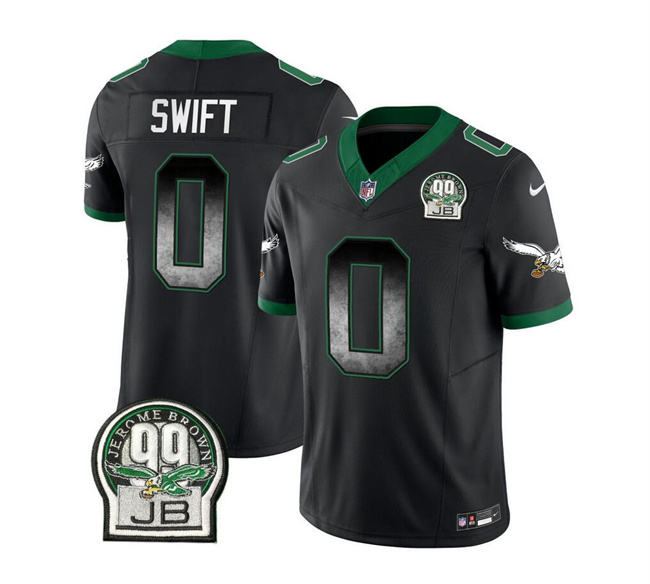 Philadelphia Eagles #0 D'Andre Swift Black 2023 F.U.S.E. Throwback Vapor Untouchable Limited Stitched Jersey - Zenithce
