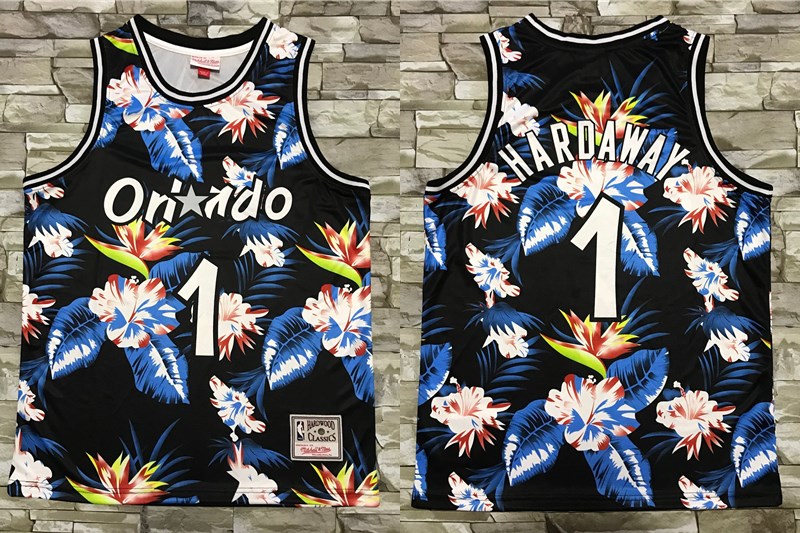 Orlando Magic #1 Penny Hardaway Ness Floral Fashion Hardwood Classics Soul Swingman Throwback Shorts - Zenithce