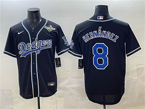Los Angeles Dodgers #8 Enrique Hernández Black Fashion 2025 World Series Cool Base Stitched Jersey - Zenithce
