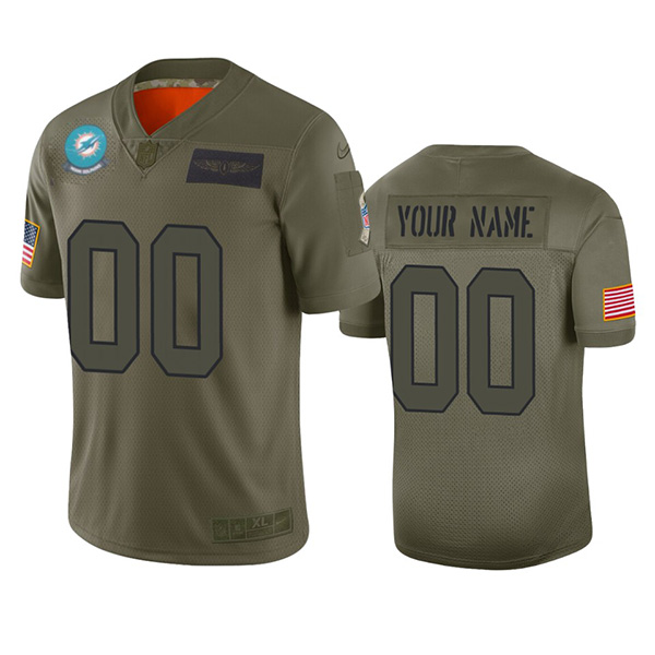 Miami Dolphins Customized 2019 Camo Salute To Service NFL Stitched Limited Jersey - Zenithce