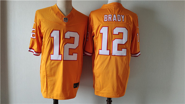 Tampa Bay Buccaneers #12 Tom Brady Orange 2024 F.U.S.E. Throwback Limited Stitched Jersey - Zenithce