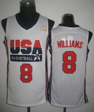 1992 Olympics Team USA #8 Deron Williams White Swingman Jersey - Zenithce