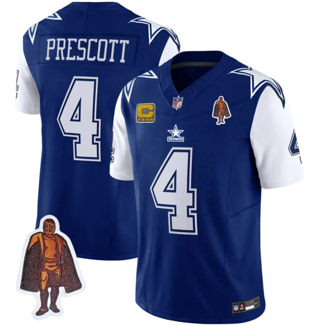 Dallas Cowboys #4 Dak Prescott Navy 2023 F.U.S.E. With Walter Payton Patch And 4-Star Patch Vapor Limited Stitched Jersey - Zenithce