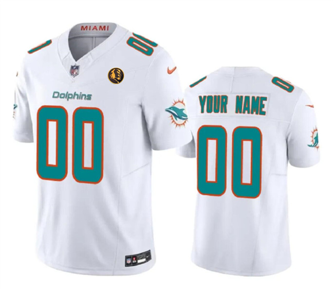 Miami Dolphins Custom White 2023 F.U.S.E. With John Madden Patch Vapor Limited Stitched Jersey - Zenithce