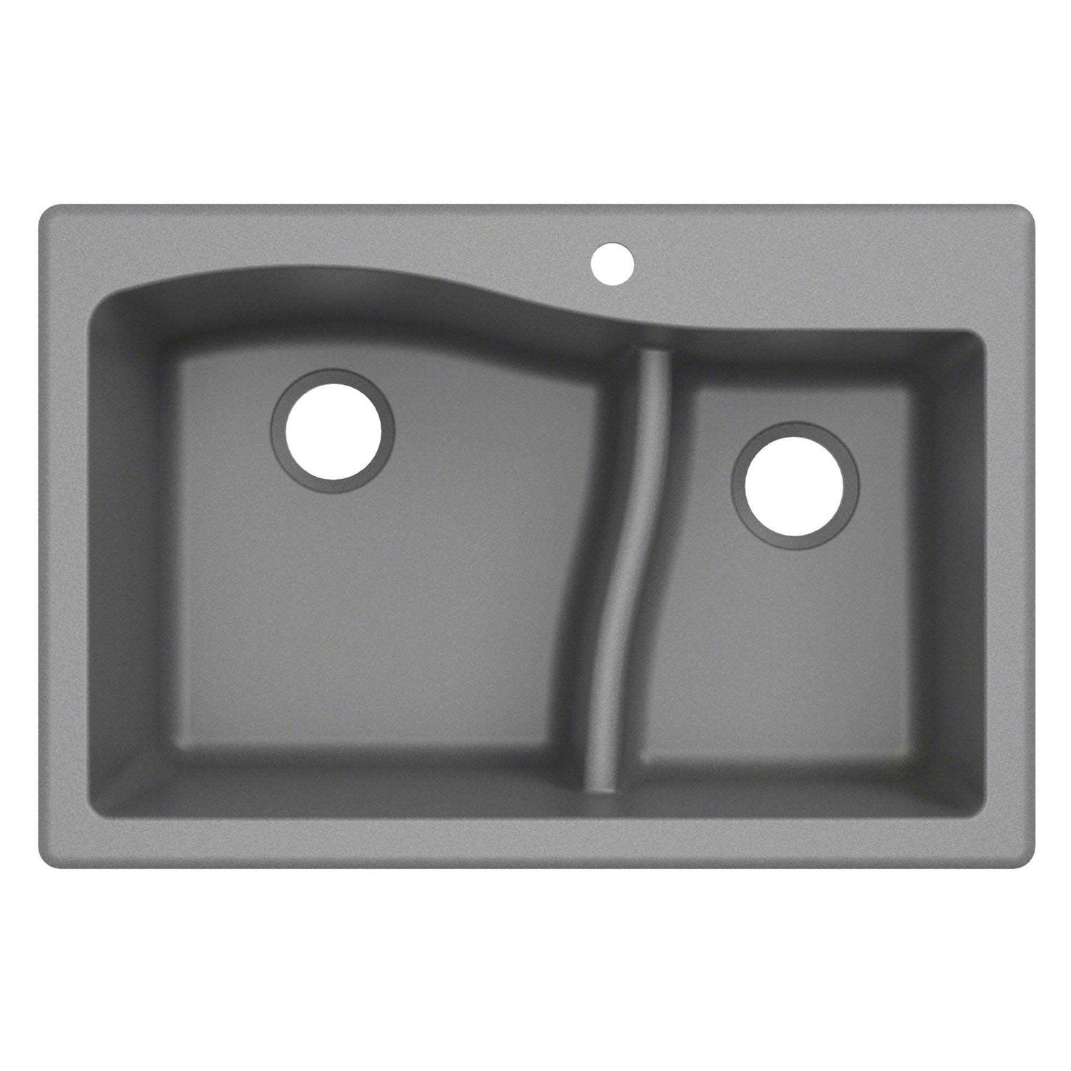 Kraus Quarza 25 Dual Mount Single Bowl Granite Kitchen Sink KGD-441 - Zenithce