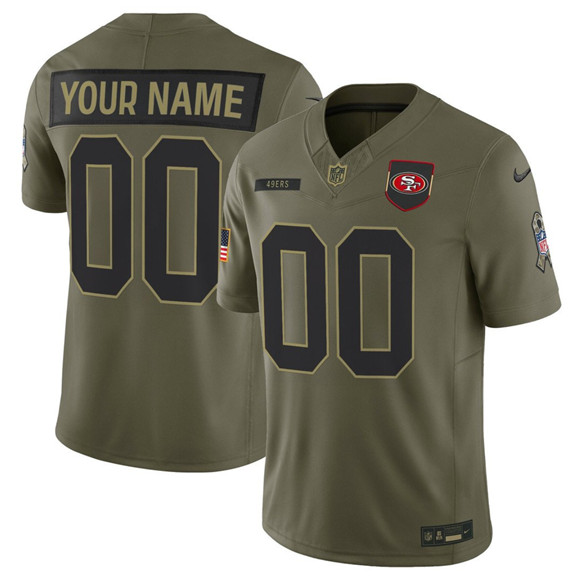 San Francisco 49ers Custom Olive 2025 Salute to Service Limited Stitched Jersey - Zenithce