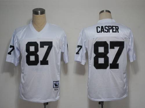 Mitchell And Ness Raiders #87 Dave Casper White Throwback Stitched Jersey - Zenithce