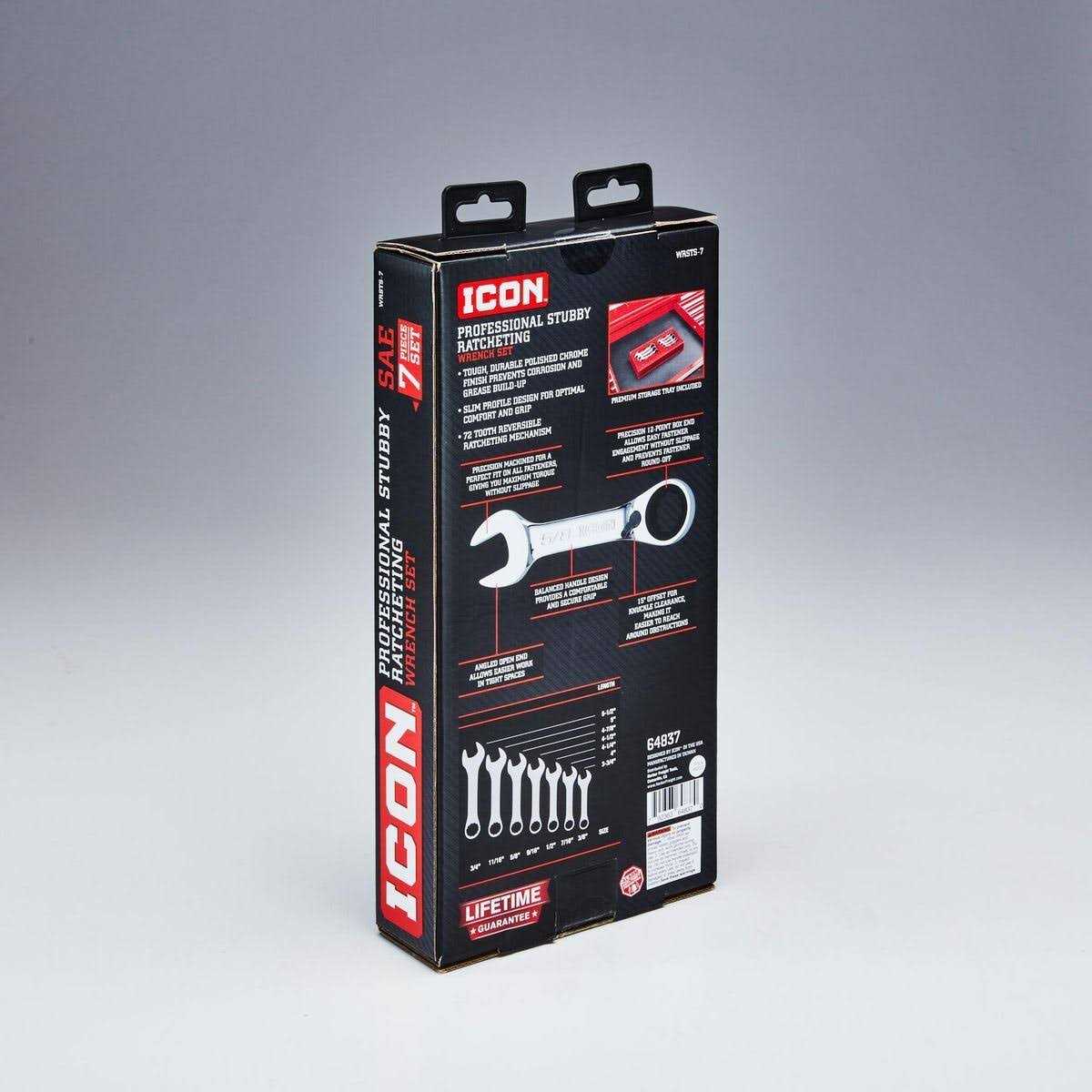 Icon Professional Stubby Ratcheting Combination Wrench Set - Zenithce