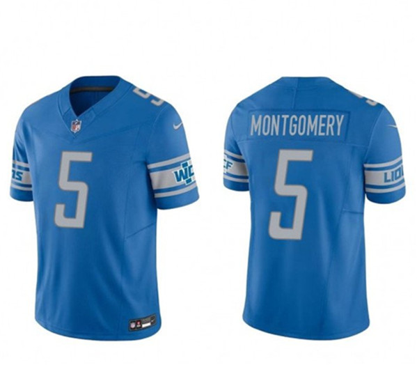 Detroit Lions #5 David Montgomery Blue 2023 F.U.S.E. Vapor Untouchable Limited Stitched Jersey - Zenithce