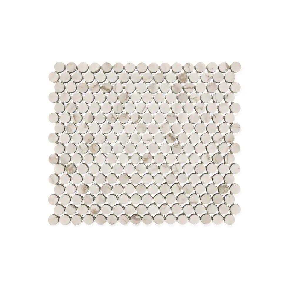 Marazzi EpicClean Milton Matte 13 in. x 11 in. Glazed Ceramic Penny Round Mosaic Tile - Zenithce