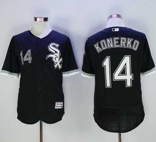 White Sox #14 Paul Konerko Black Flexbase Authentic Collection Stitched Jersey - Zenithce