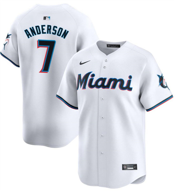 Miami Marlins #7 Tim Anderson White Home Limited Stitched Jersey - Zenithce