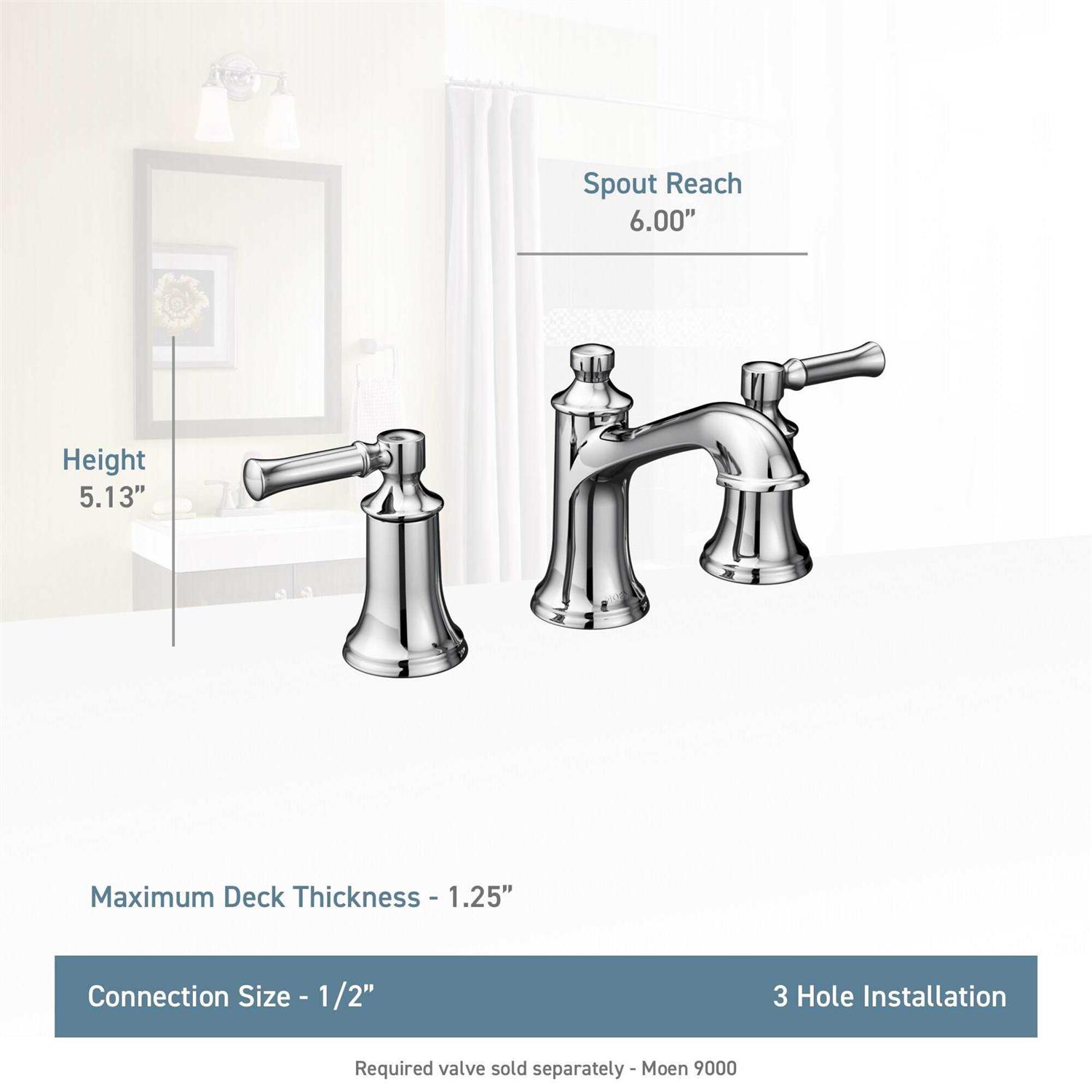 Moen Two-Handle Bathroom Faucet T6805BN - Zenithce
