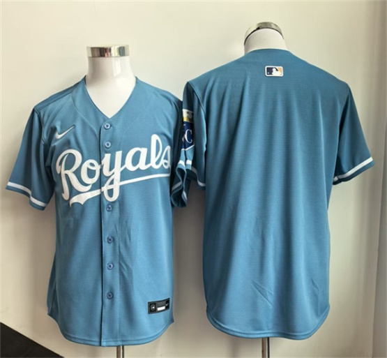 Kansas City Royals Blank Light Blue Limited Stitched Jersey - Zenithce