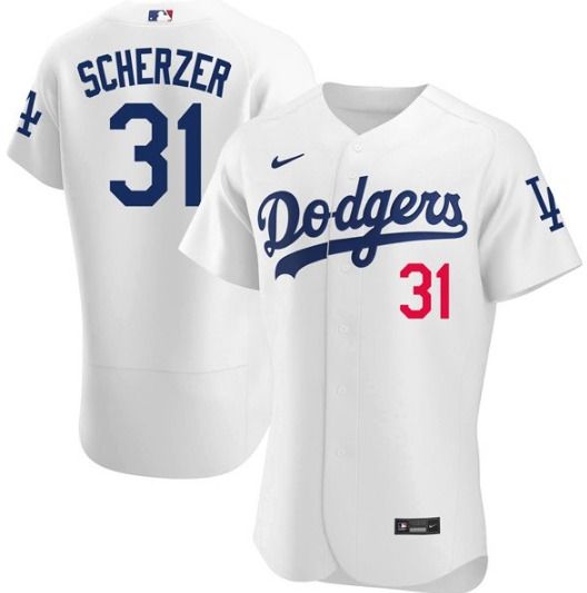 Los Angeles Dodgers #31 Max Scherzer White Flex Base Stitched Baseball Jersey - Zenithce