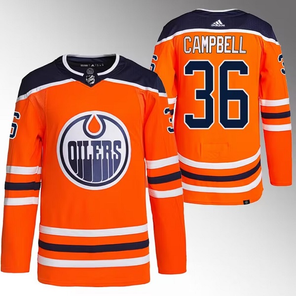 Edmonton Oilers #36 Jack Campbell Orange Stitched Jersey - Zenithce