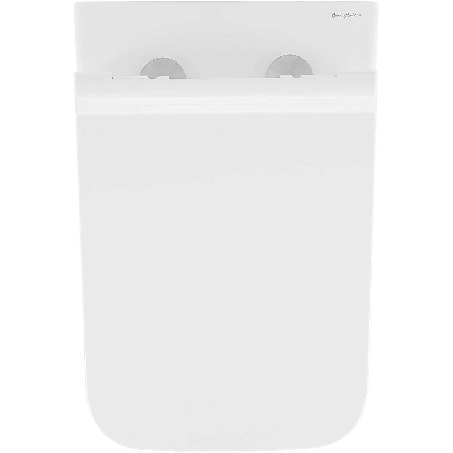 Swiss Madison Carre One-Piece Square Toilet Left Side Flush Handle Toilet 1.28 GPF - Zenithce