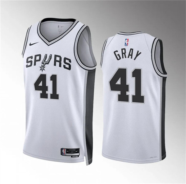 San Antonio Spurs #41 Raiquan Gray White Association Edition Stitched Jersey - Zenithce
