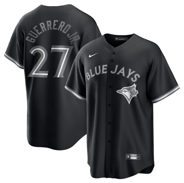 Toronto Blue Jays #27 Vladimir Guerrero Jr. Black Lights Out Limited Stitched Jersey - Zenithce