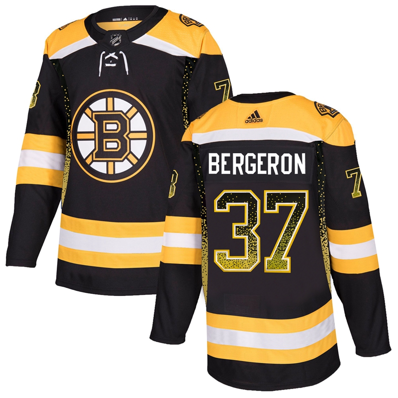 Boston Bruins #37 Patrice Bergeron Black Drift Fashion Stitched Jersey - Zenithce