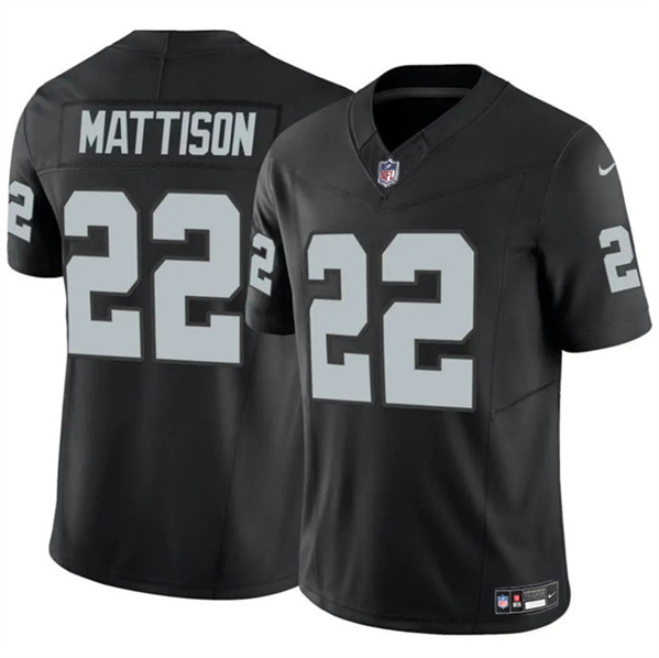 Las Vegas Raiders #22 Alexander Mattison Black 2024 F.U.S.E. Vapor Stitched Jersey - Zenithce
