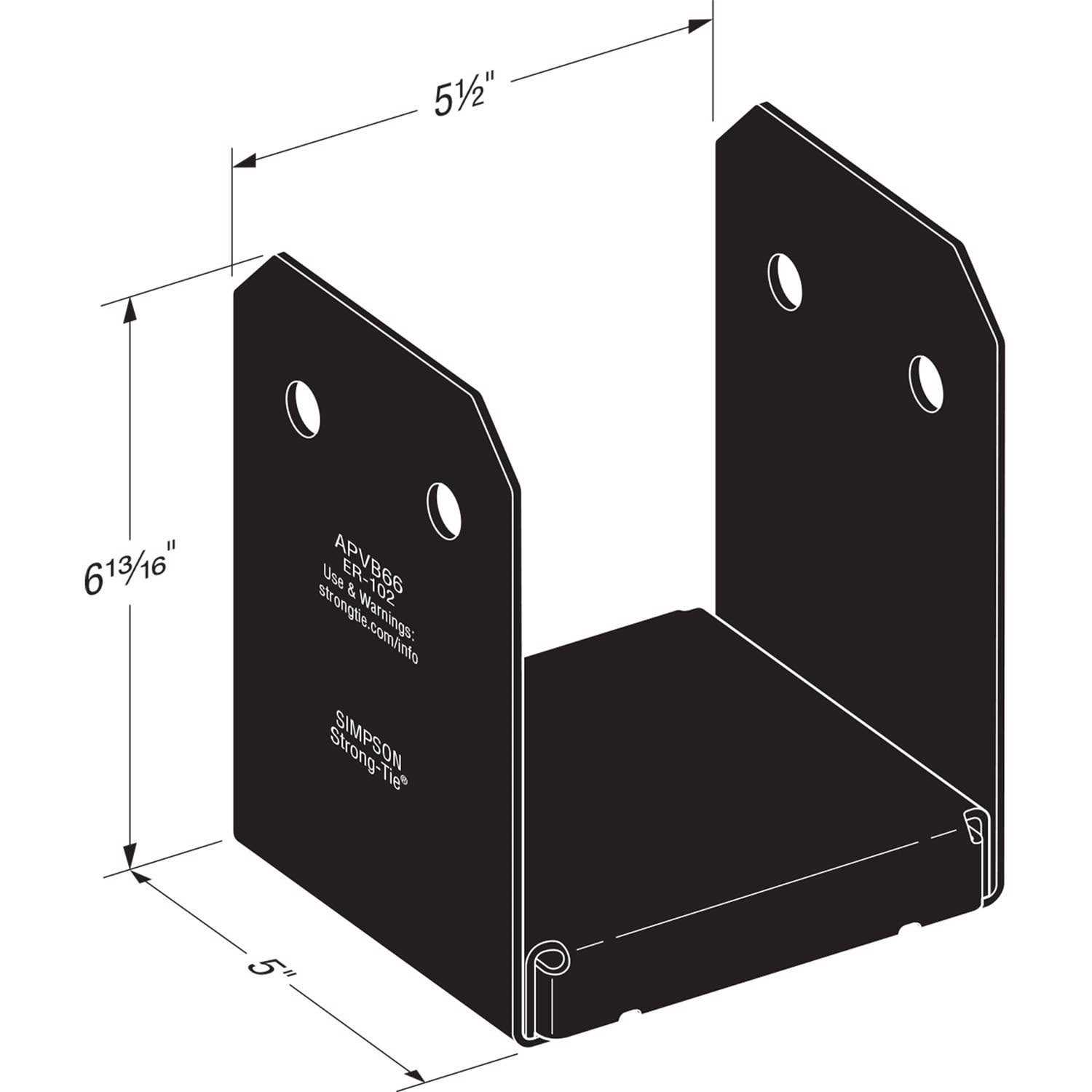 Simpson Strong-Tie Outdoor Accents Avant Adjustable Post Base APVB44R - Zenithce