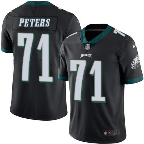 Eagles #71 Jason Peters Black Stitched Limited Rush Nike Jersey - Zenithce