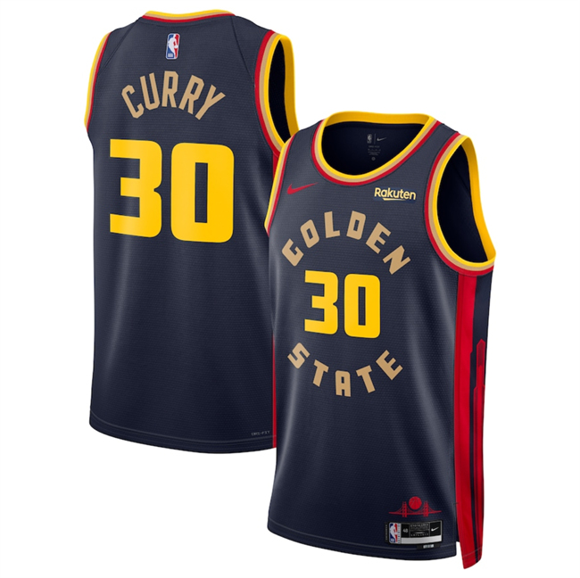 Golden State Warriors #30 Stephen Curry Navy 2024-25 City Edition Stitched Jersey - Zenithce