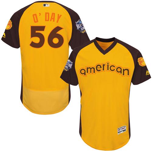 Orioles #56 Darren O'Day Gold Flexbase Authentic Collection 2016 All-Star American League Stitched Jersey - Zenithce