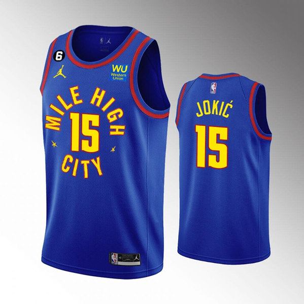 Denver Nuggets #15 Nikola Jokic Blue 2022-23 statement edition Stitched Jersey - Zenithce