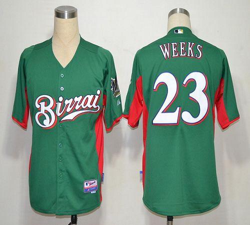 Brewers #23 Rickie Weeks Green Birrai Cool Base Stitched Jersey - Zenithce