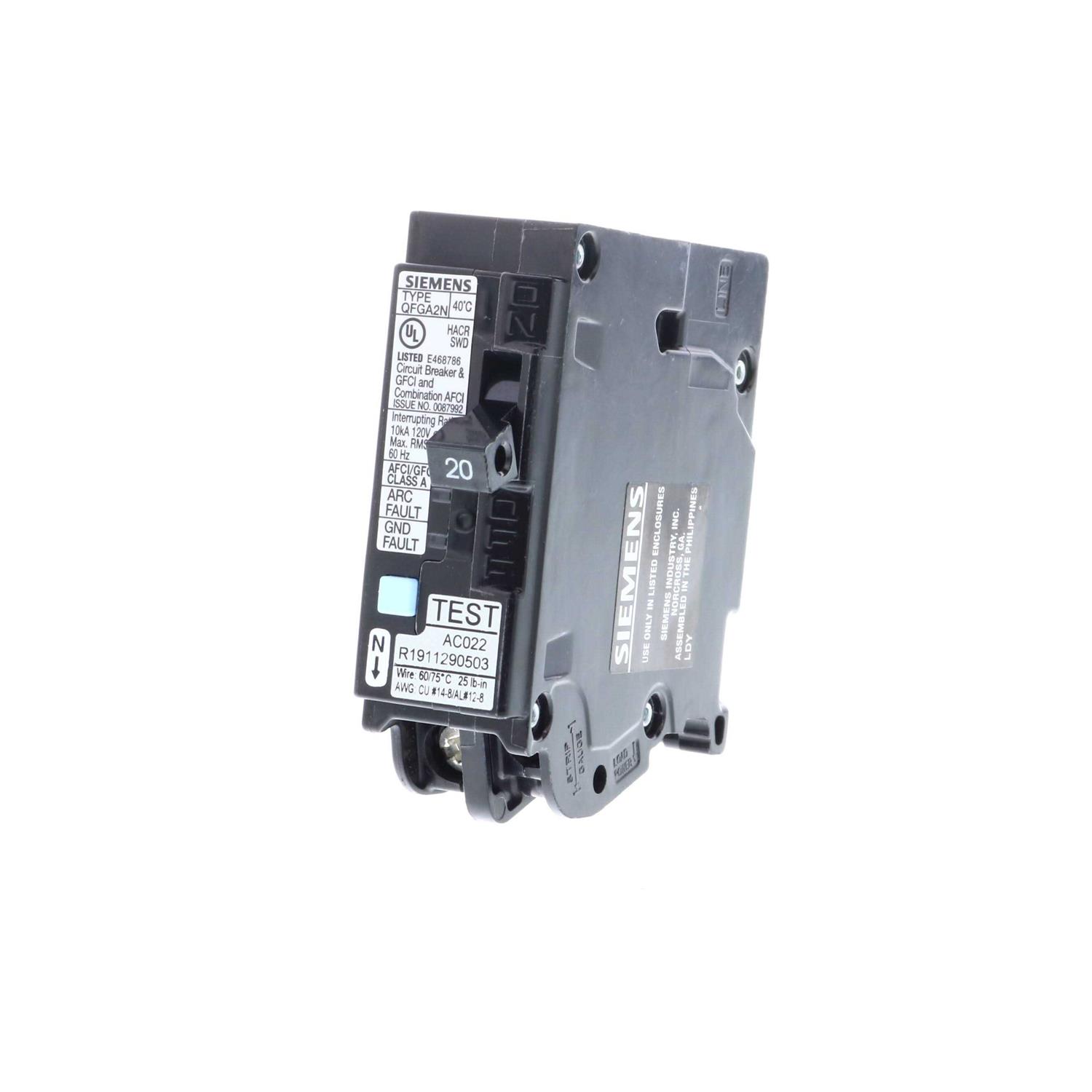 Siemens Q120DF Dual Function AFCI/GFCI Circuit Breaker - Zenithce
