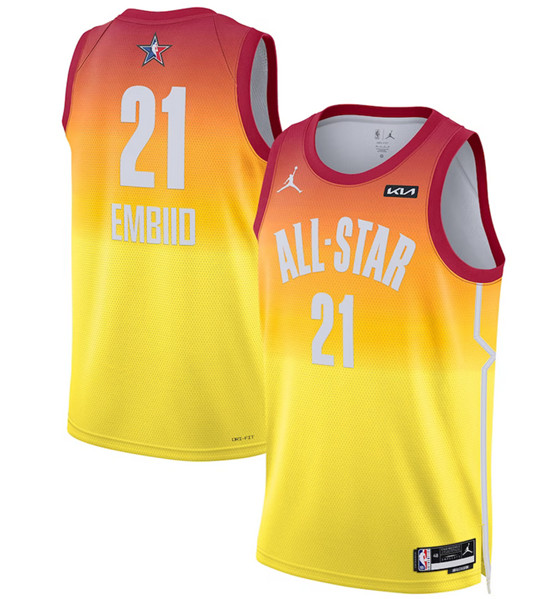 2023 All-Star #21 Joel Embiid Orange Game Swingman Stitched Jersey - Zenithce