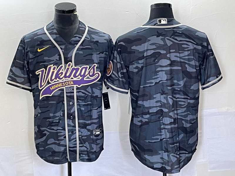 Minnesota Vikings Blank Gray Camo Cool Base Stitched Jersey - Zenithce