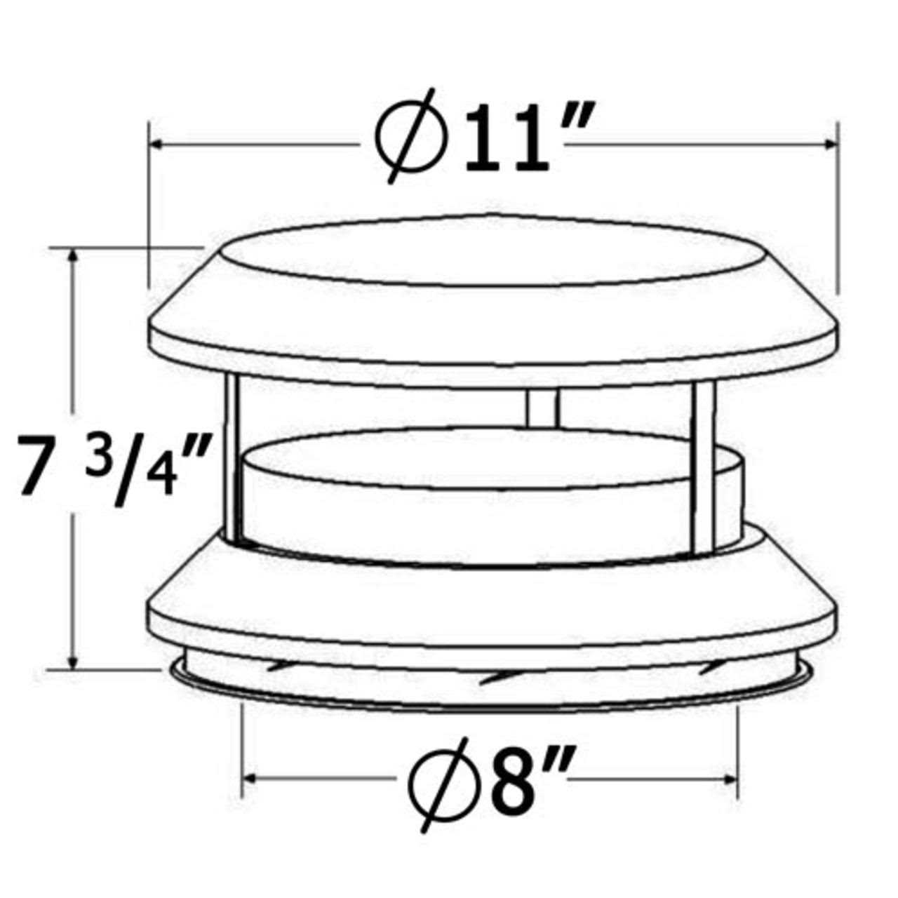 Shasta Vent 6 inch Deluxe Chimney Cap 6A-CD - Zenithce