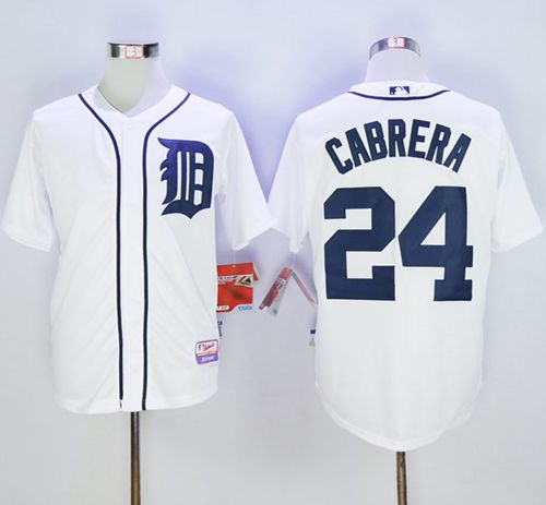 Tigers #24 Miguel Cabrera Stitched White Jersey - Zenithce
