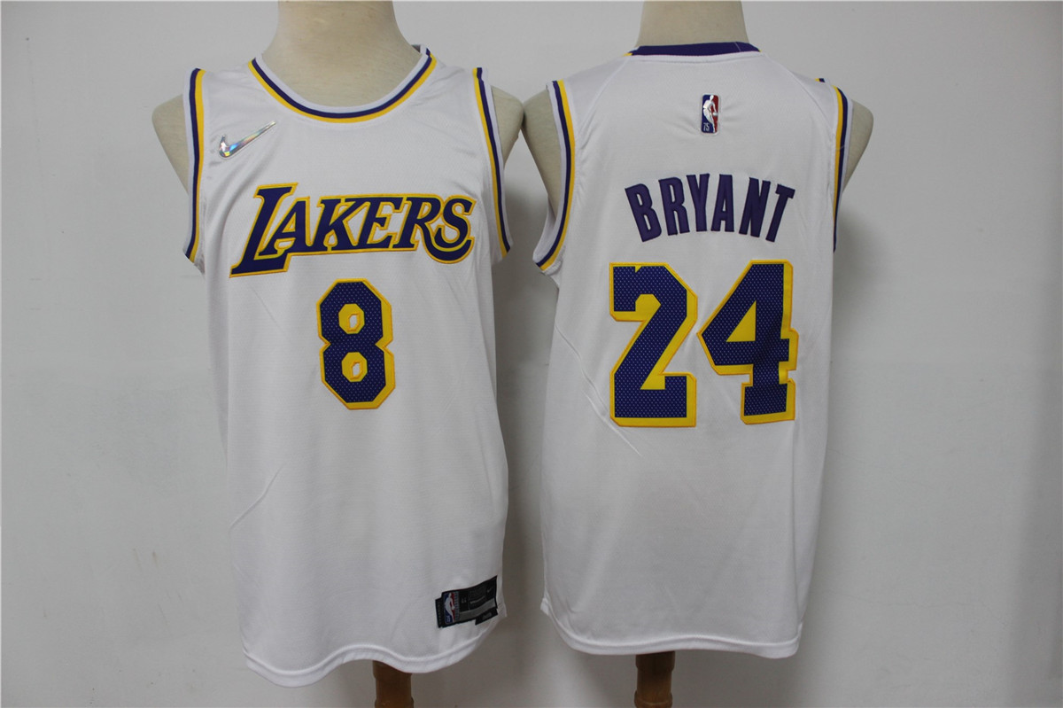 Los Angeles Lakers #8 #24 Kobe Bryant White 75th Anniversary Diamond 2021 Stitched Jersey - Zenithce