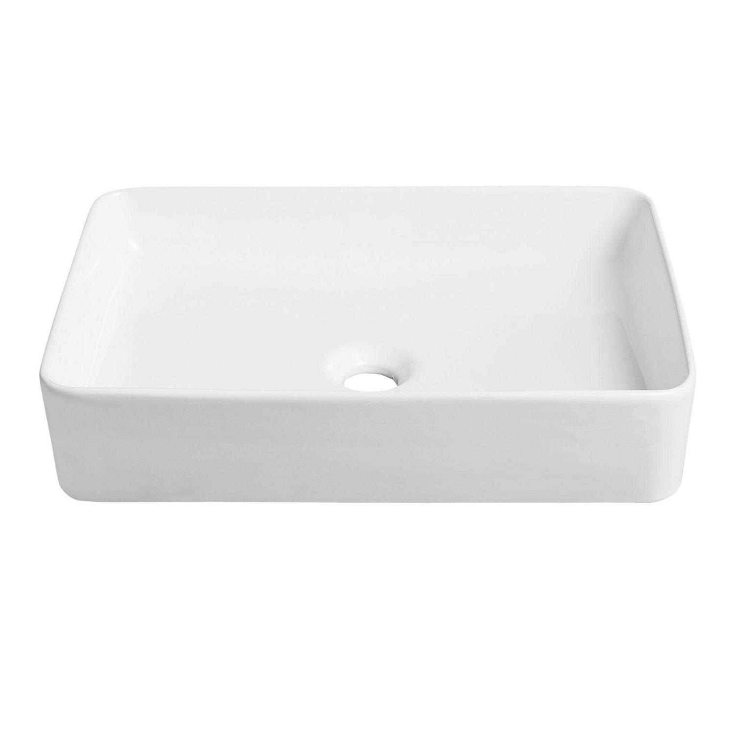 DeerValley DV-1V031 Ally 19 Ceramic Rectangular Bathroom Sink Vessel Sink Sink Finish - Zenithce