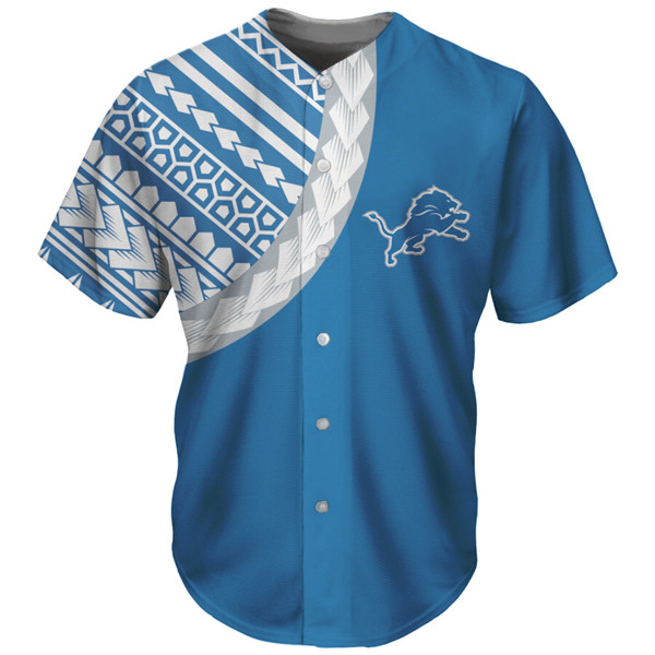 Detroit Lions Blue Baseball Jersey - Zenithce