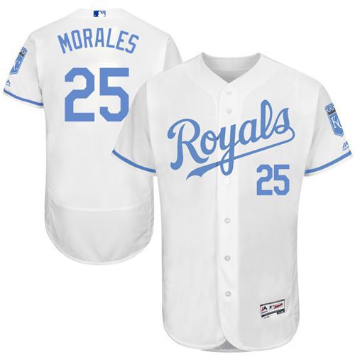 Royals #25 Kendrys Morales White Flexbase Authentic Collection 2016 Father's Day Stitched Jersey - Zenithce