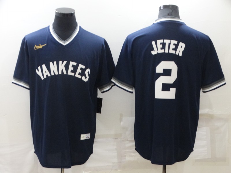 New York Yankees #2 Derek Jeter Navy Stitched Baseball Jersey - Zenithce
